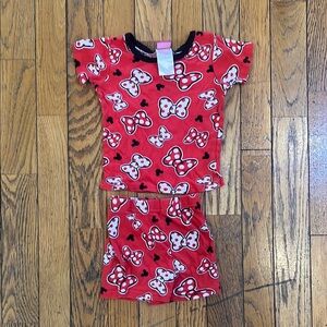 Disney Red Bow Print Kids Pajama Set